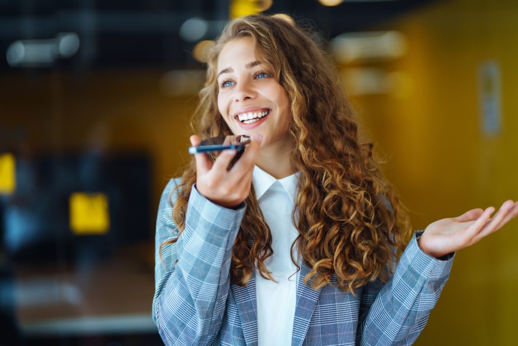 female customer service representative in headset is consulting clients online call center concept